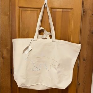 NWT Maison Kitsune oversized canvas tote